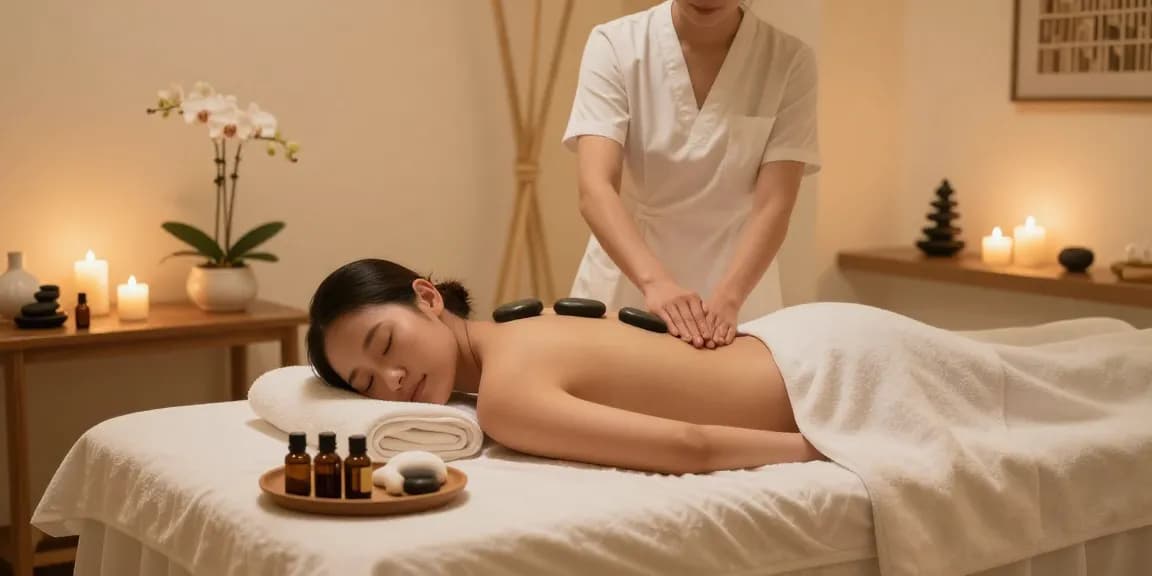 RR88 spa treatment: luxurious hot stone massage experience for rejuvenation.