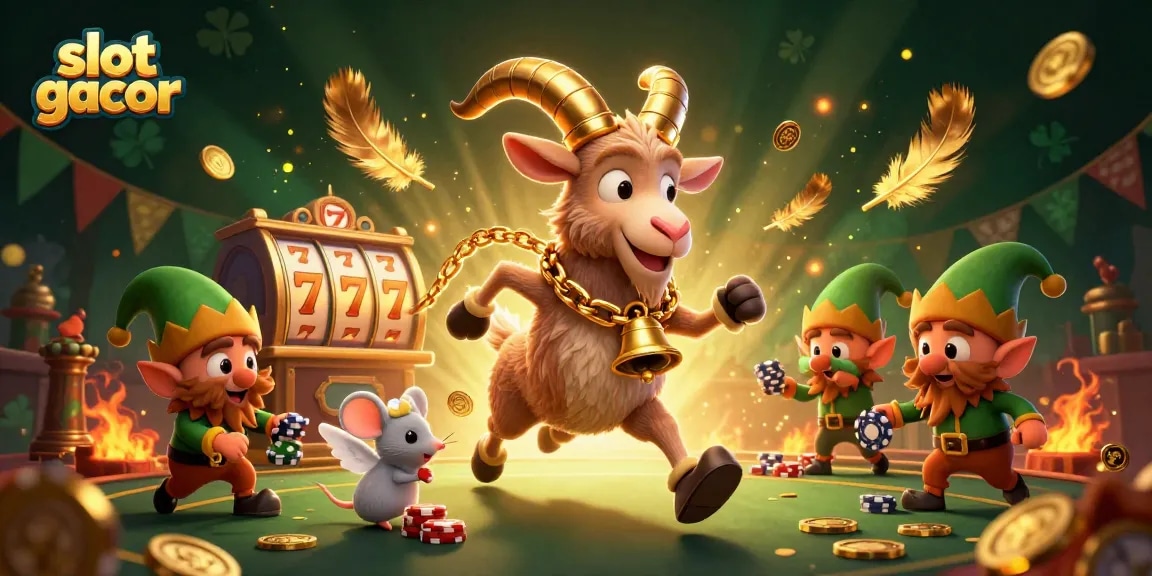 Experience slot gacor excitement with festive characters playing in a vibrant holiday-horror casino.