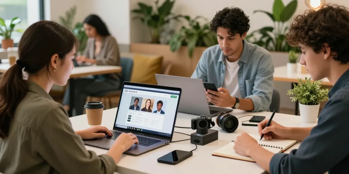 Engaged users on ROKOK88 platform discovering opportunities in a relaxed digital co-working space.