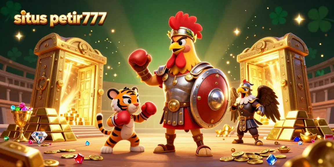 Smoothly engage in winning strategies at situs petir777 with a dynamic gambling scene featuring charismatic characters and treasures.