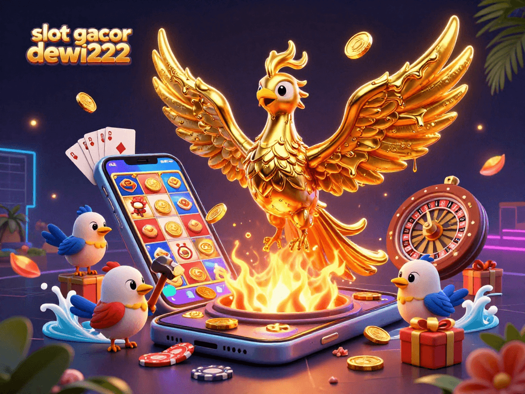 Bermain slot gacor dewi222 menghadirkan pengalaman visual menarik dengan phoenix emas dan elemen kasino yang dinamis.