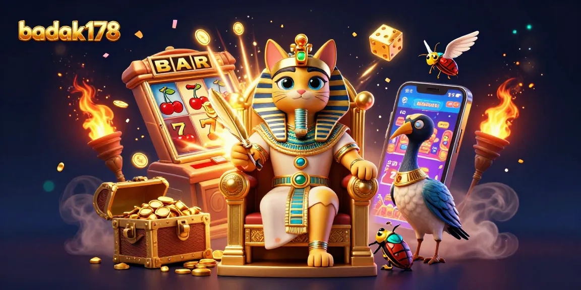 Experience the excitement of badak178 with a thrilling 3D casino scene featuring rich animations and symbols.