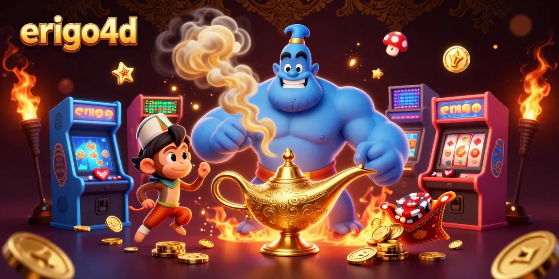Experience thrilling gaming with erigo4d, where vibrant characters and dynamic slots come alive in a magical scene.