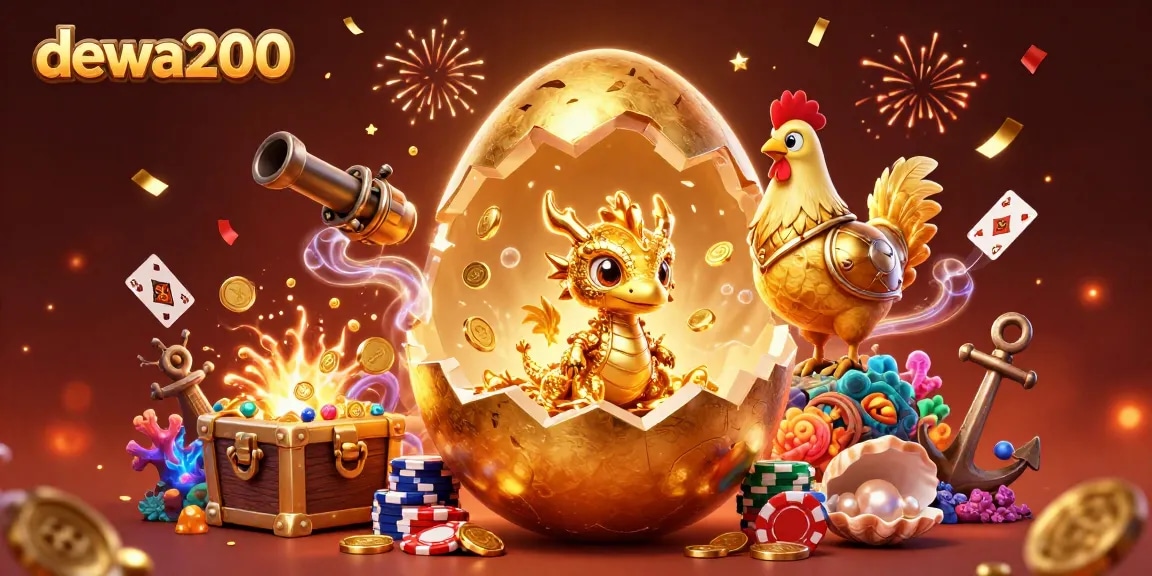 Mainkan judi kasino dengan dewa200, melihat naga emas di tumpukan chip poker.