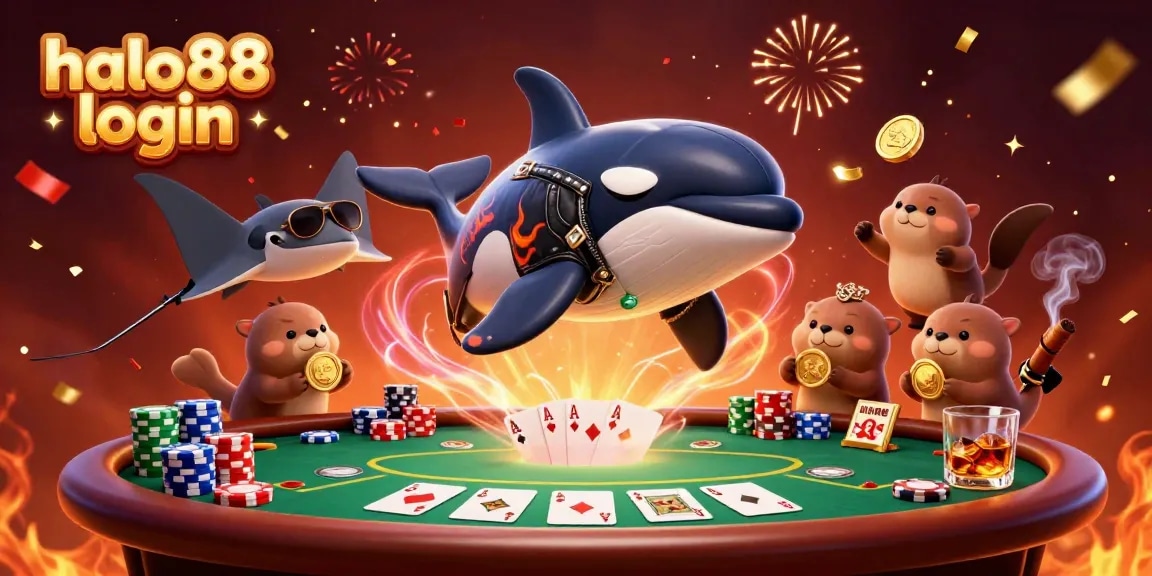 Experience the excitement of halo88 login with a vibrant 3D casino scene full of action and adventure.