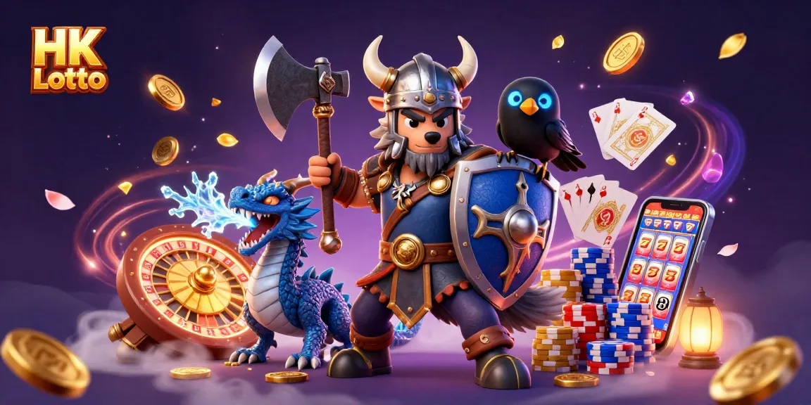 Engage in HK Lotto with thrilling lottery action, featuring Scandinavian mythical warriors and dragons.