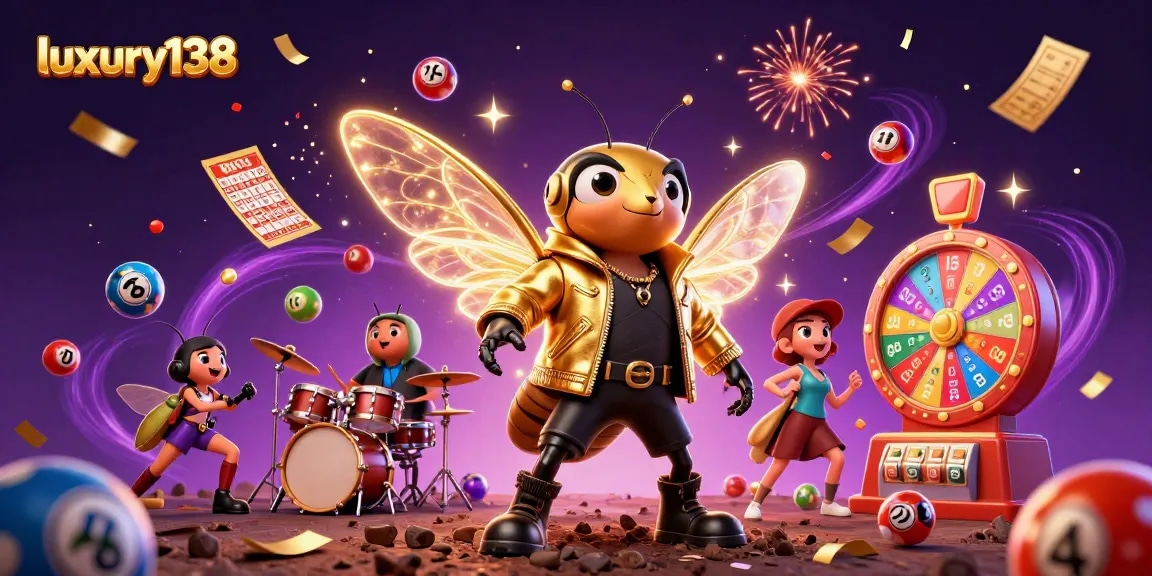 Experience thrills with luxury138 as the rock star cicada leads a vibrant lottery celebration.