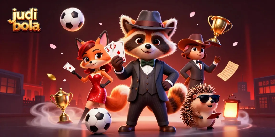 Engage in judi bola betting action with charming characters and vibrant casino elements.