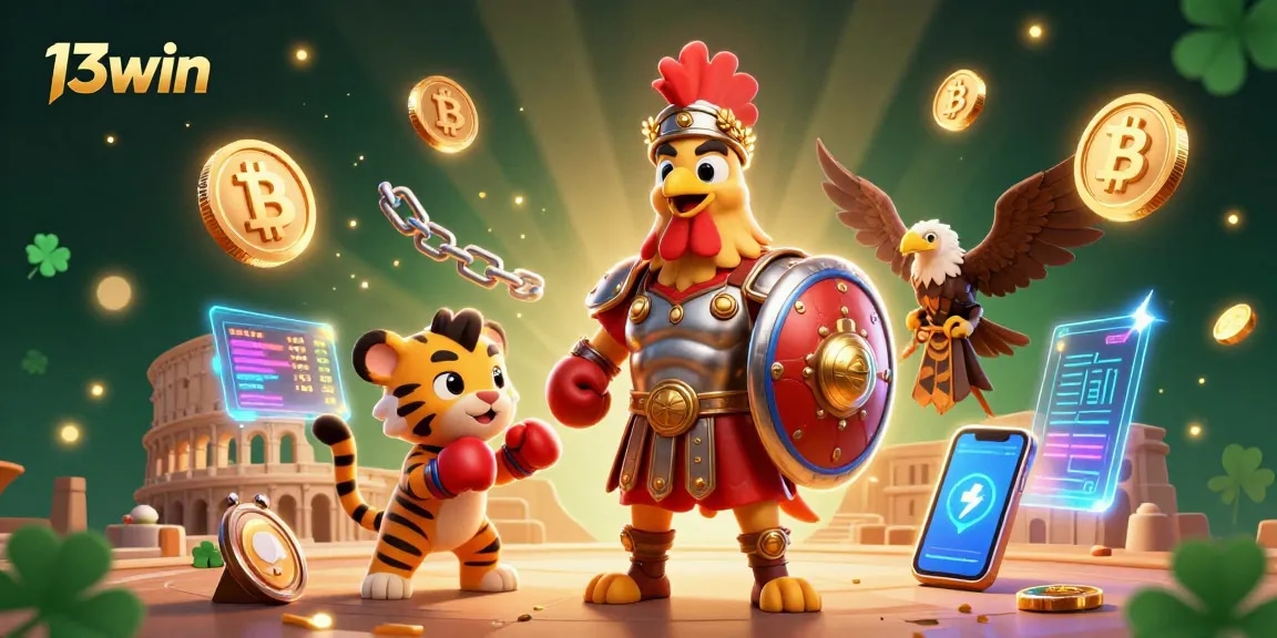 Engage with thrilling gameplay at 13win casino featuring vibrant characters and glowing coins.