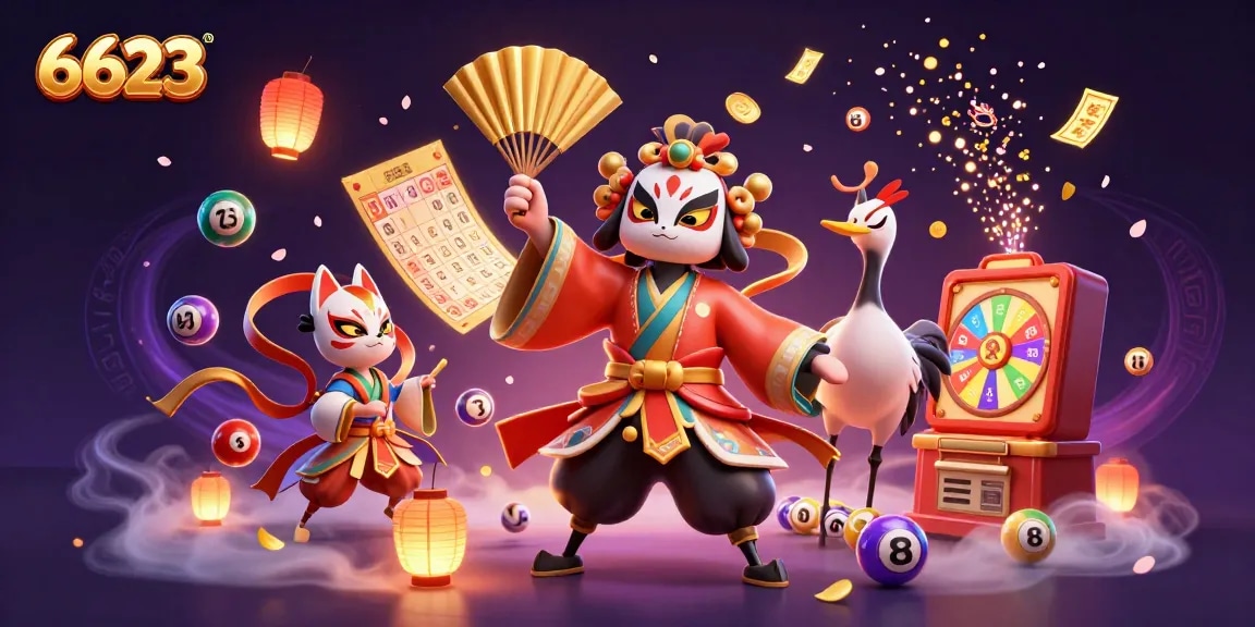 Engage with the vibrant world of 6623 featuring a kabuki warrior and gaming elements for ultimate fun.