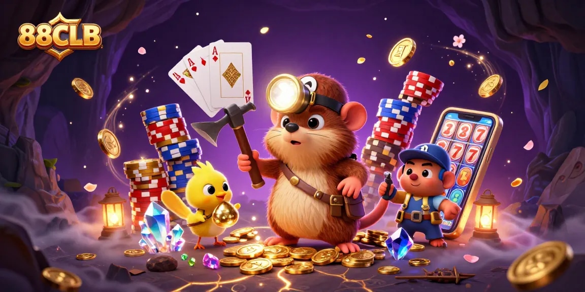 Experience 88CLB's thrilling gaming adventure with treasures, golden coins, and high stakes!