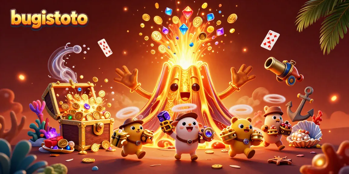 bugistoto memicu kejutan dengan harta karun koin dan permata dalam ilustrasi kasino 3D