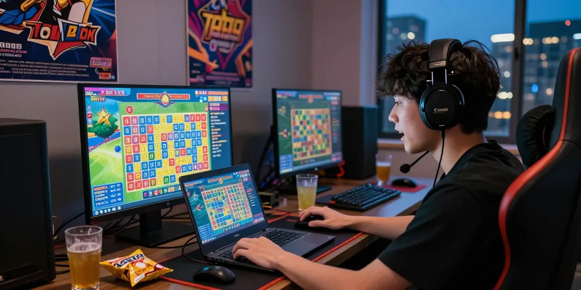 Data Macau 4D dalam suasana permainan Toto Macau online yang menarik, pemain terfokus pada hasil pengeluaran dengan suasana malam kota di latar belakang.