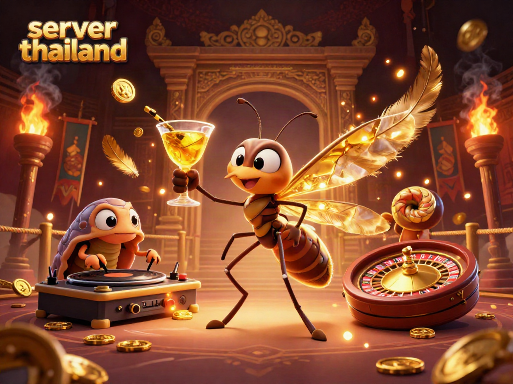 Experience thrilling gambling excitement with the server thailand in this vibrant casino illustration.