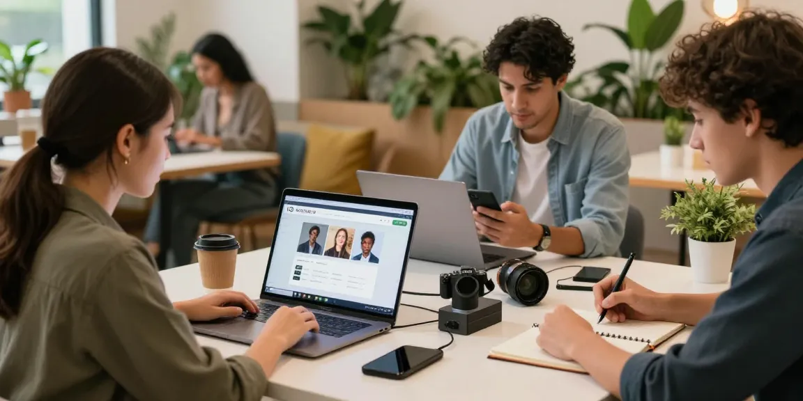 Engaged users on ROKOK88 platform discovering opportunities in a relaxed digital co-working space.
