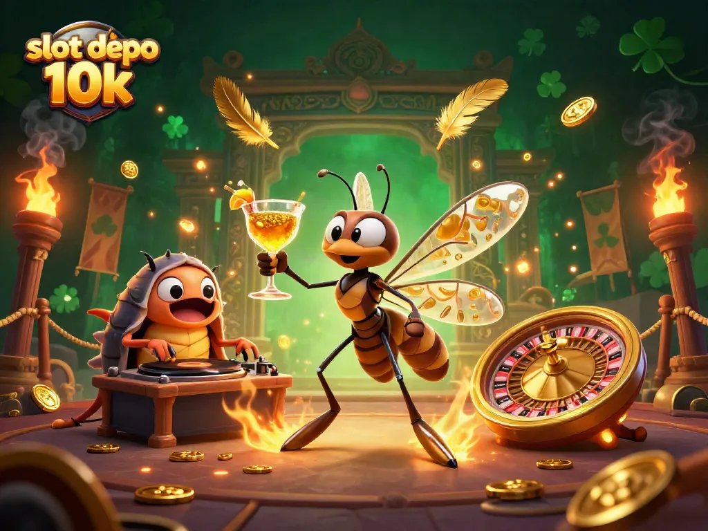 Engage in thrilling gameplay at slot depo 10k with colorful characters and dynamic casino elements.