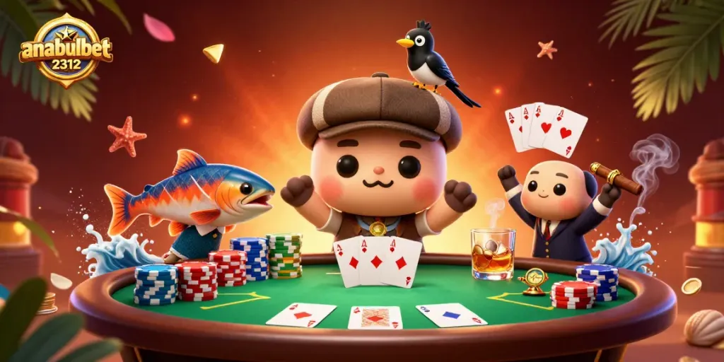 Ikuti permainan menarik di anabulbet2312 dengan kartu poker dan karakter yang menyenangkan.