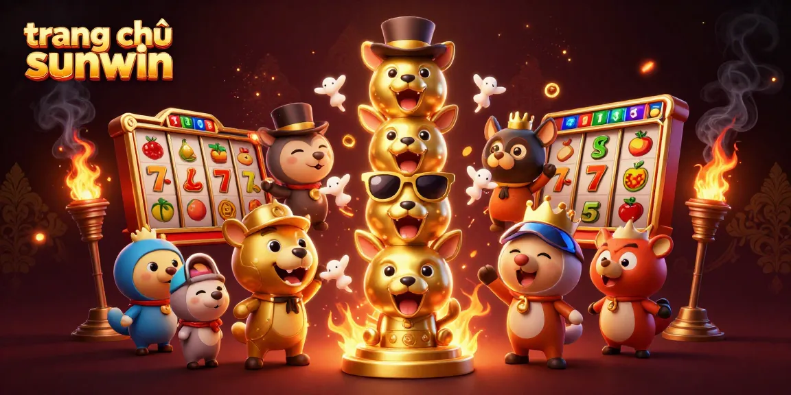 Engage with the exciting world of slots at trang chủ sunwin with vibrant golden graphics and dynamic casino elements.