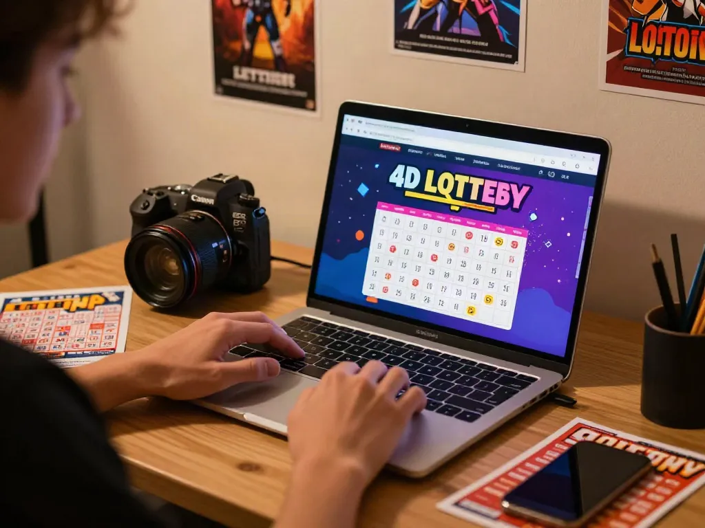 Pengguna berinteraksi dengan situs ahha4d untuk toto lotto 4D di ruang kerja yang nyaman.