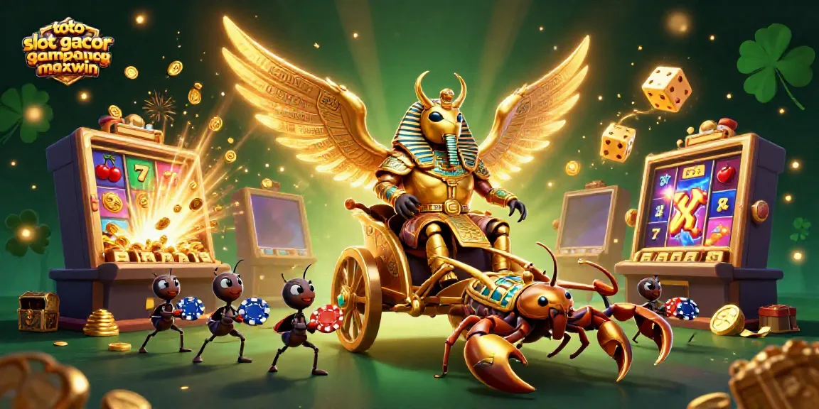 Slot permainan toto slot gacor gampang maxwin, menggambarkan kekayaan dengan simbol jackpot dan keajaiban.