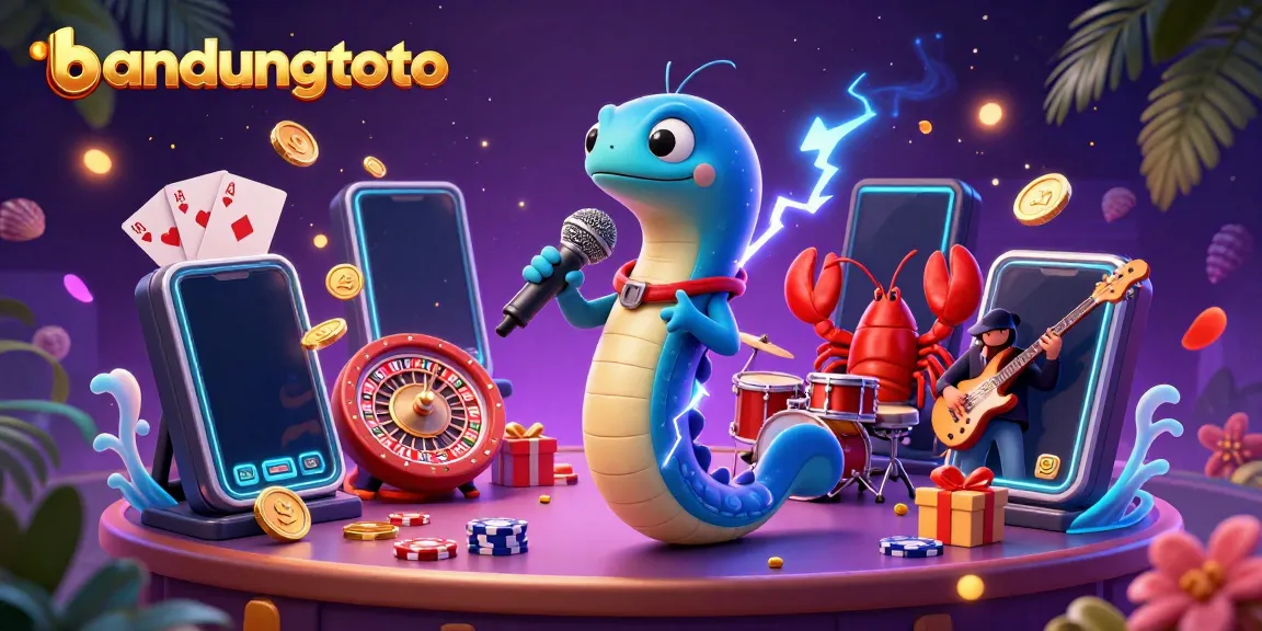 Experience the vibrant underwater party at Bandungtoto with lively casino elements and characters.