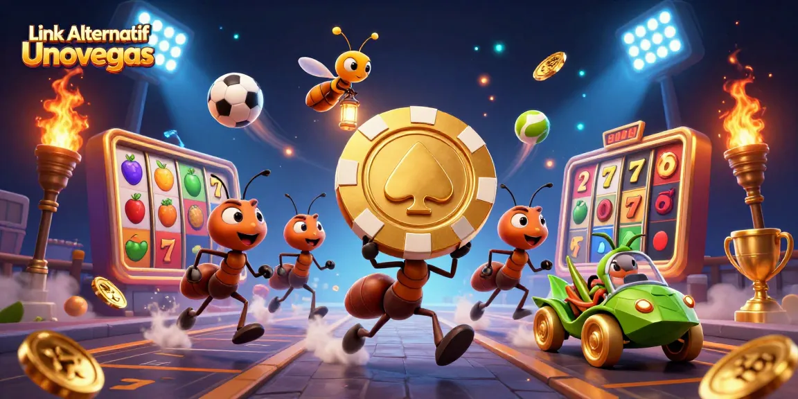 Experience the thrill of gaming with Link Alternatif Unovegas in this vibrant animated scene.