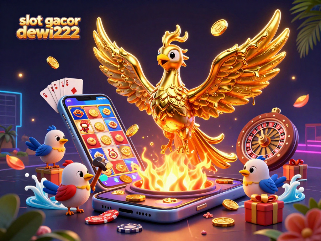 Bermain slot gacor dewi222 menghadirkan pengalaman visual menarik dengan phoenix emas dan elemen kasino yang dinamis.