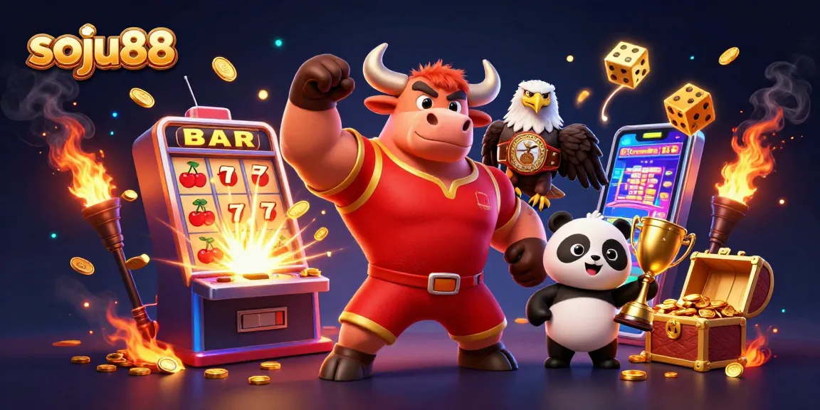 Engage with the vibrant soju88 online casino experience showcasing exciting gaming elements and dynamic characters.