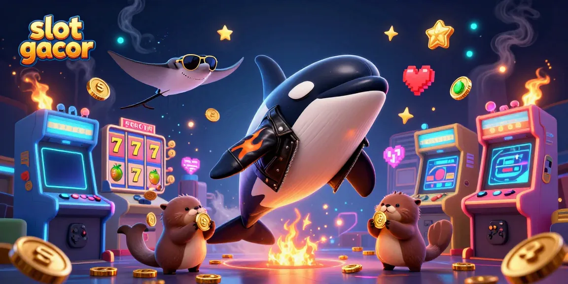 Engage in the thrilling atmosphere of slot gacor with sea creatures enjoying a jackpot adventure.