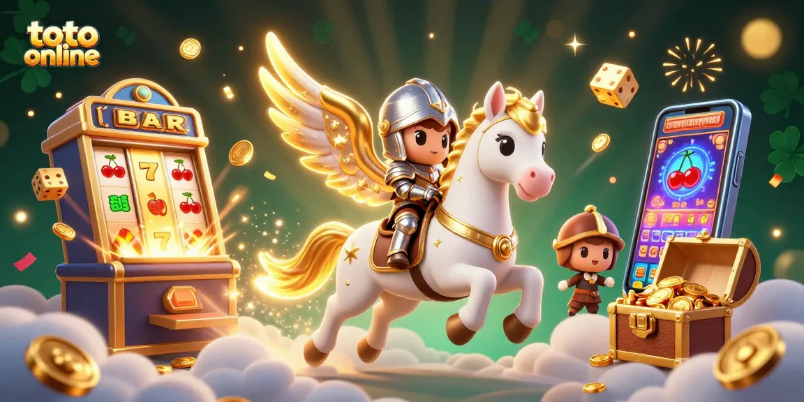 Menangkan pengalaman toto online dengan slot mesin 3D berkilau dan karakter kuda bercahaya.