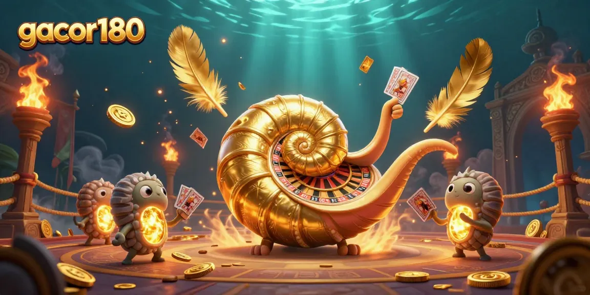 Menangkan permainan di gacor180 dengan nautilus raksasa berwarna emas dan kartu yang menakjubkan