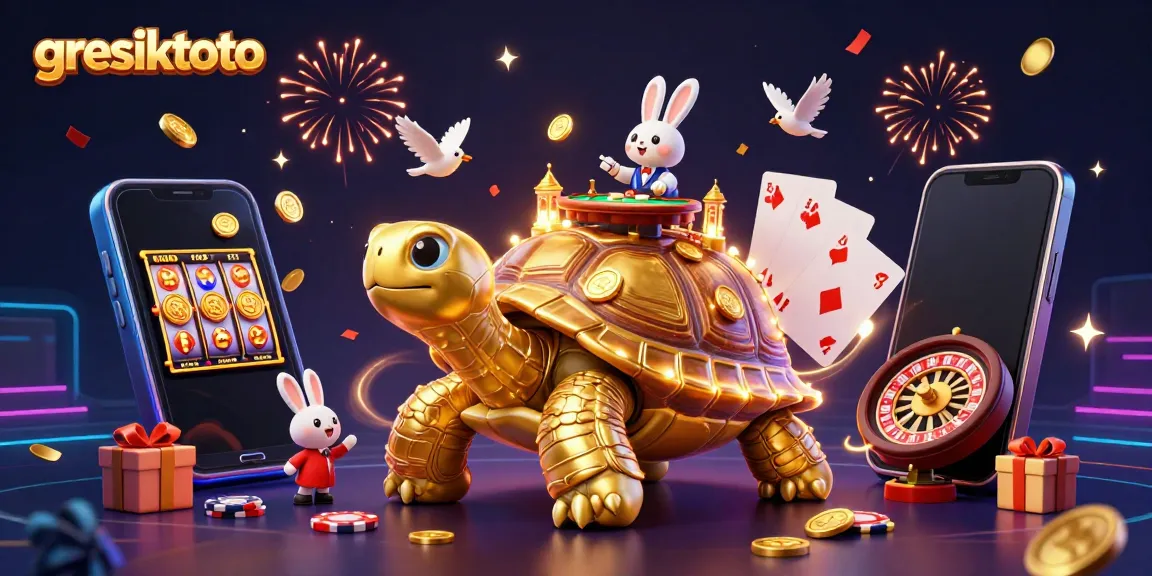 Experience the excitement at gresiktoto with a golden tortoise casino and a rabbit dealer offering games.
