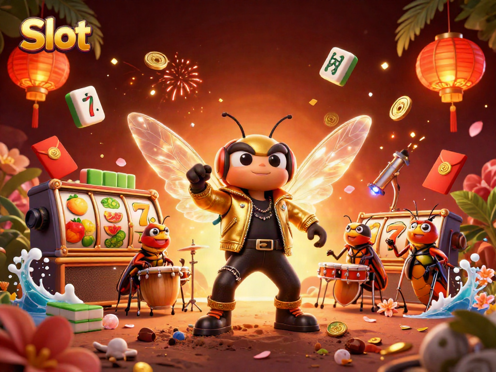 Putar mesin Slot yang menguntungkan dengan cicada rock star dan latar mengesankan.