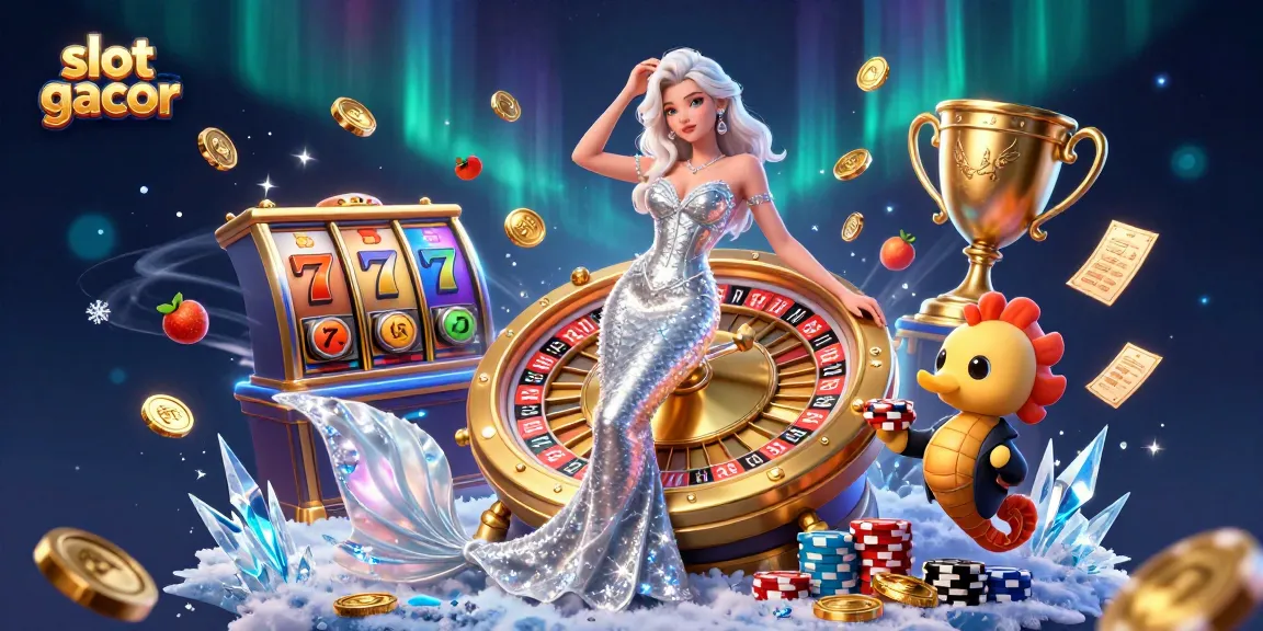 Experience the thrill of slot gacor with this vibrant 3D illustration featuring a glamorous casino scene.