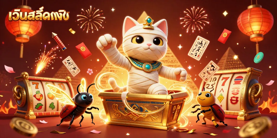 Experience the thrill of เว็บสล็อตตรง with a vibrant 3D casino illustration showing excitement and rich rewards.