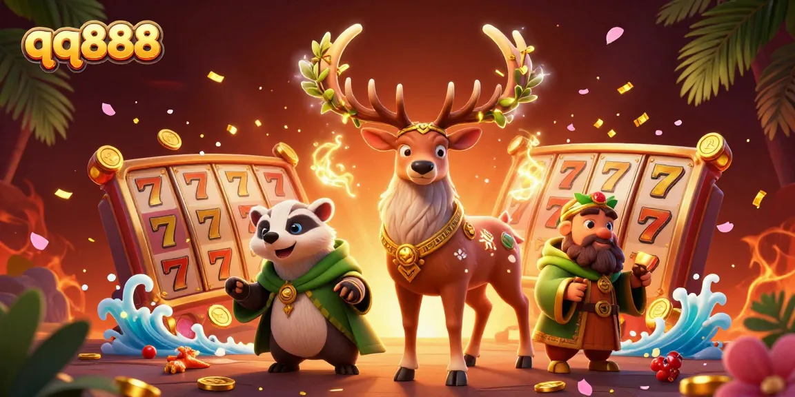Experience thrilling wins at qq888 slot games with colorful characters and festive elements.