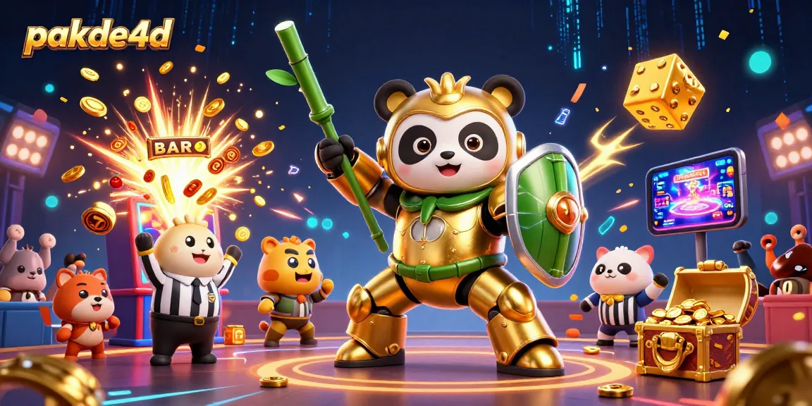 Experience excitement with pakde4d as a golden panda battles in a vibrant casino arena.