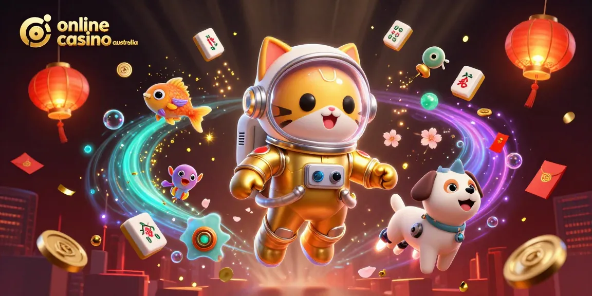 Engage with the vibrant online casino Australia scene featuring 3D characters and dynamic elements.