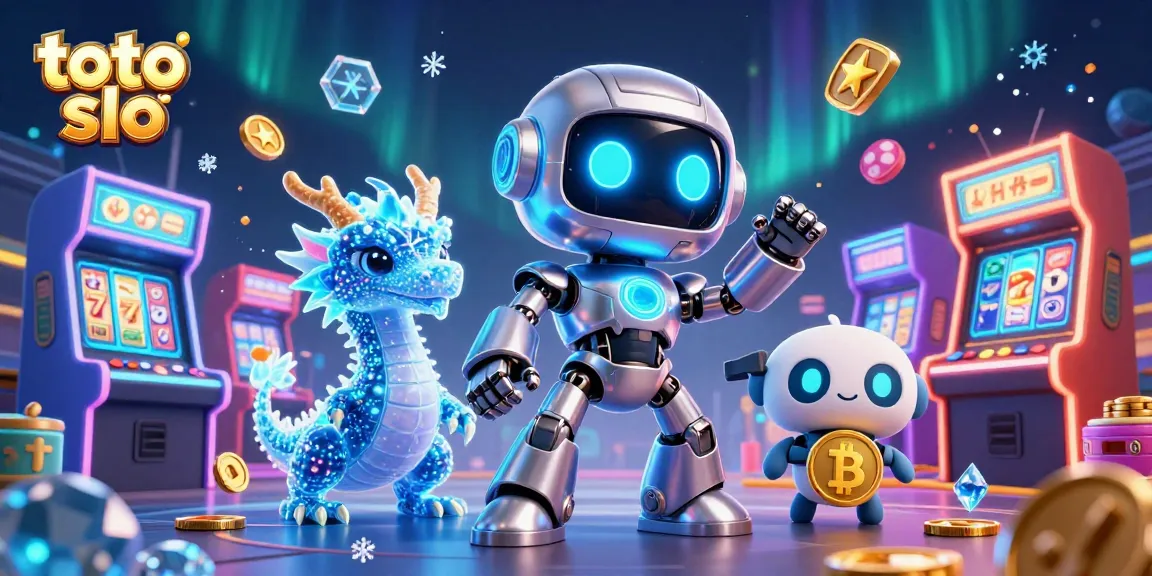 Engage in thrilling toto slo action with dynamic casino elements in a vibrant 3D digital illustration.