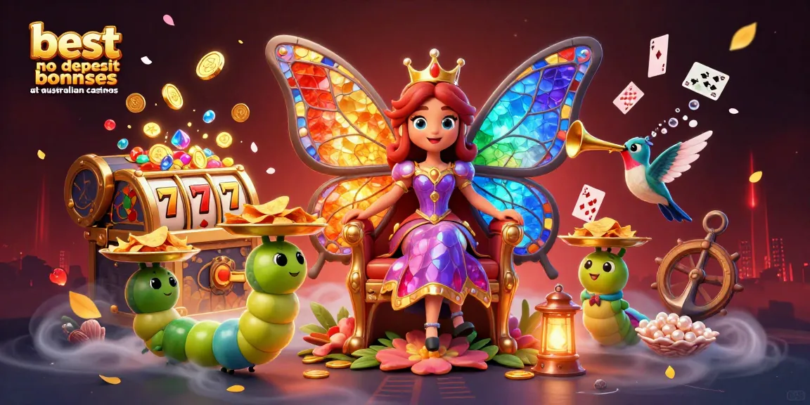 Experience the best no deposit bonuses at Australian casinos with this vibrant 3D illustration