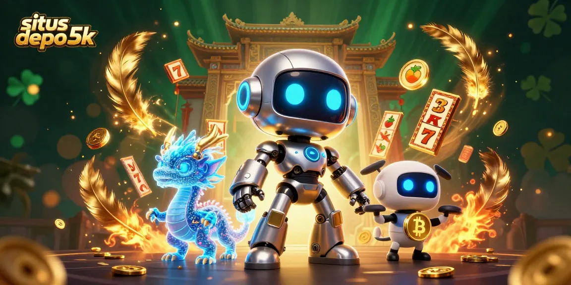 Experience thrilling slots at situs depo 5k with neon characters and vibrant casino elements.
